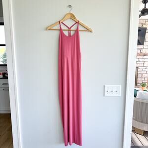Athleta Mariposa Sleeveless Racerback Midi Dress Guava Rose Pink M